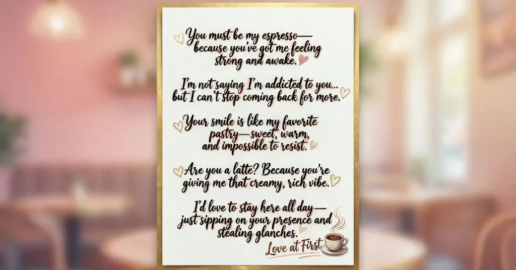 Cafe & Restaurant Menu Pick Up Lines