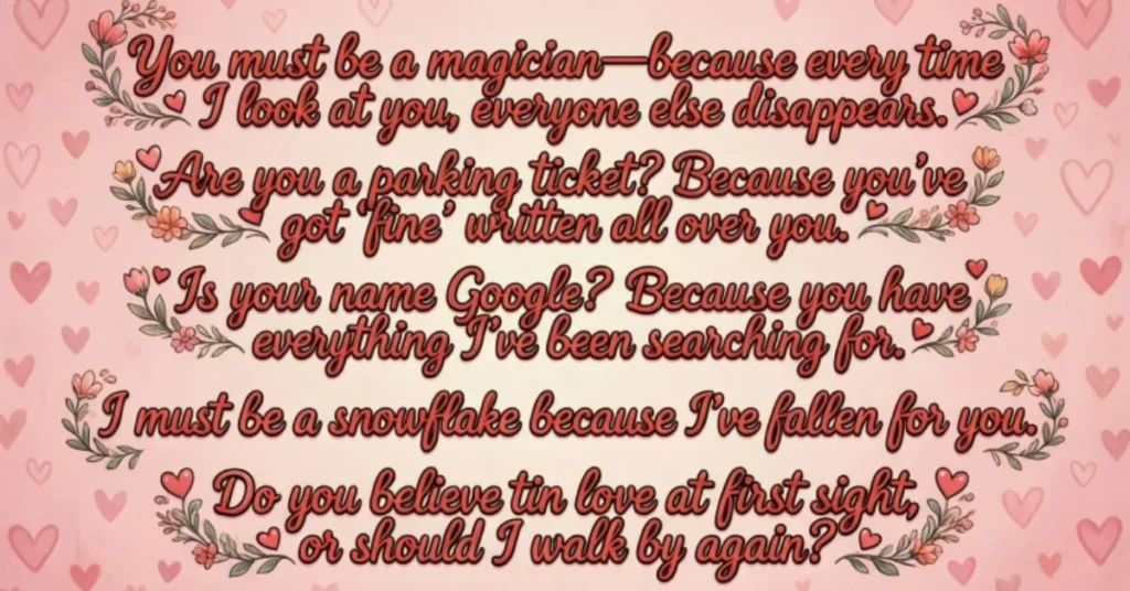 Flirty Menu Pick Up Lines