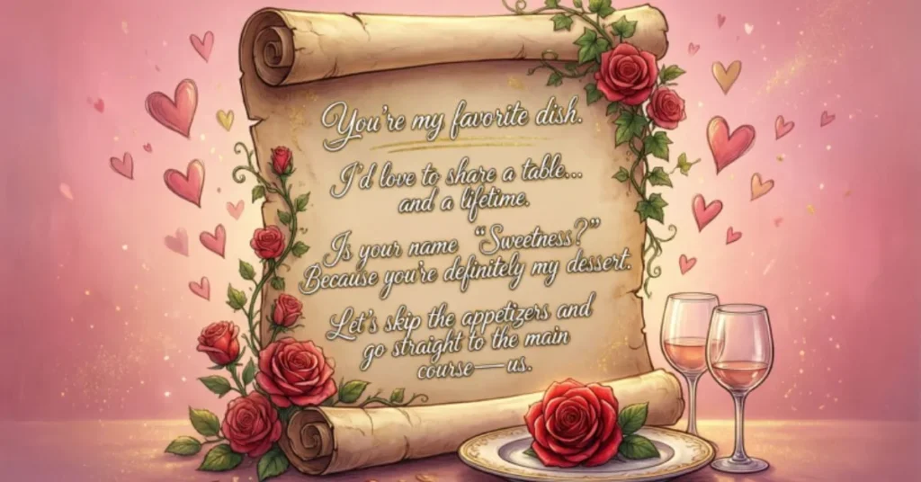 Romantic Menu Pick Up Lines
