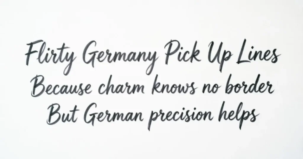 Flirty Germany Pick Up Lines