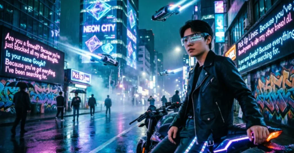 Neon City Night Cyberpunk Pick Up Lines