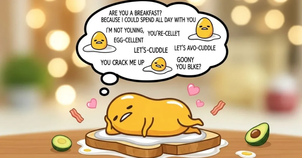 Romantic Gudetama Pickup Lines